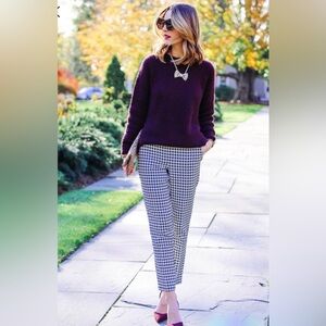 Vintage Wool Lavender Plum Gingham Straight Leg Slacks Size 14